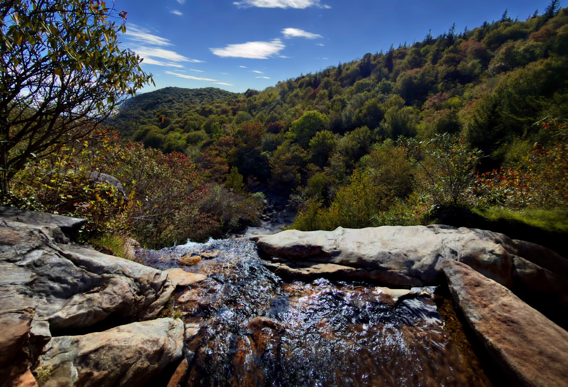 A great fall waterfall hike in Asheville — trail photo